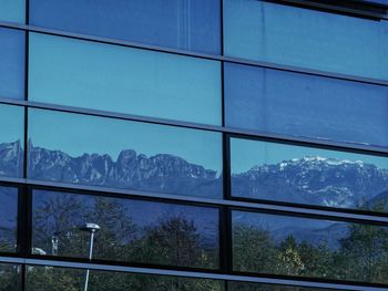 Reflection of sky on glass window