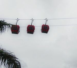 Low angle view of clothes drying against sky