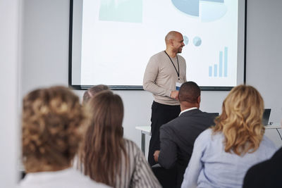 Man having presentation during business meeting