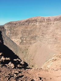 Scenic view of volcano crater against clear sky