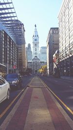 Road along buildings