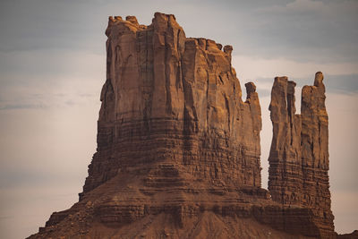 Beautiful rock formations at famous monument valley with sky in background