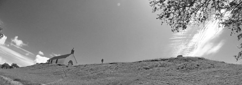 Panoramic view of land against sky