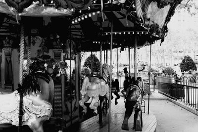 A carousel stopped on a sunny day