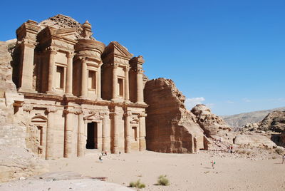 Exterior of temple against clear sky