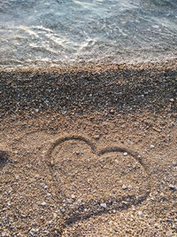 High angle view of beach