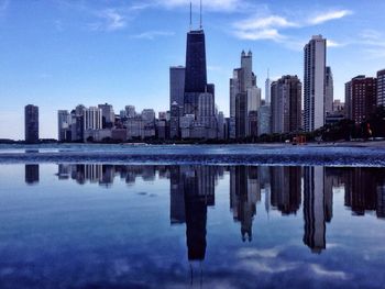 City skyline with waterfront