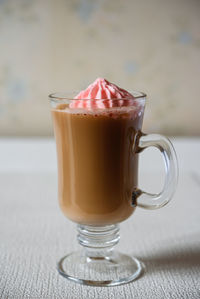 Close-up of drink in glass on table