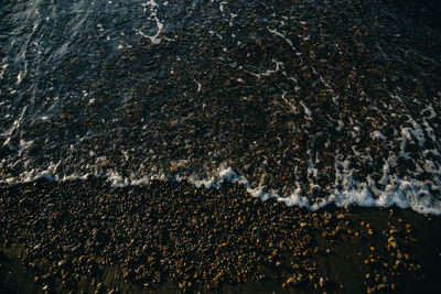 Full frame shot of rock on land during winter