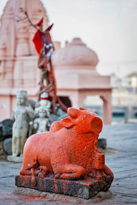 Nandi bull vehicle of hindu god shiva statue, ujjain, madhya pradesh, india