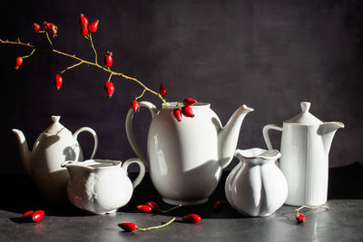 Close-up of teapot on table