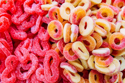 Colorful gummy sweets in the store. background from sweets