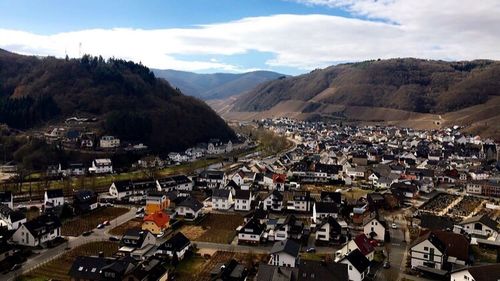 High angle view of town