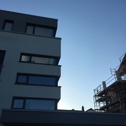 Low angle view of building against clear sky