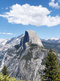 Scenic view of half dome in yosemite