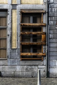 Closed door of abandoned building