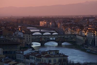 Bridge over river in city