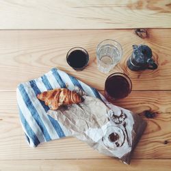 Close-up of wooden table