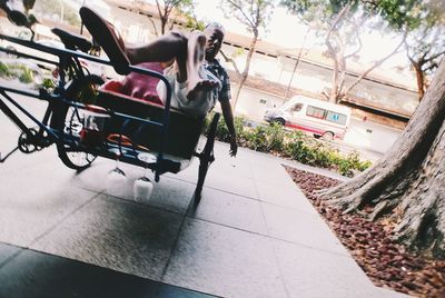 People sitting in city