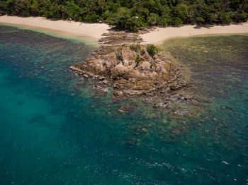 High angle view of sea shore