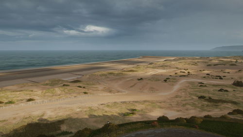 Scenic view of beach against sky