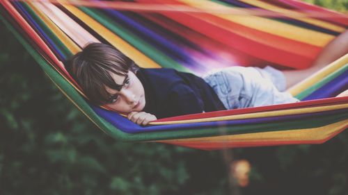 Close-up of woman standing in pond