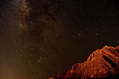 Low angle view of star field against sky at night