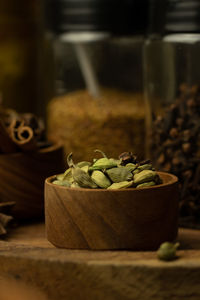 Close-up of food on table