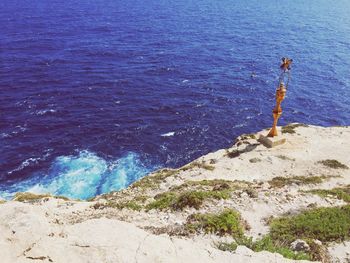 High angle view of beach