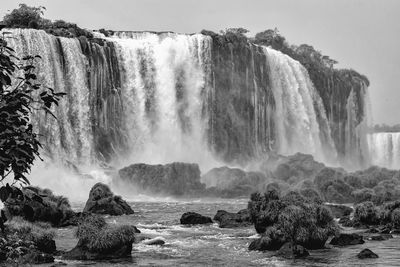 Scenic view of waterfall