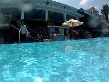 People swimming in pool