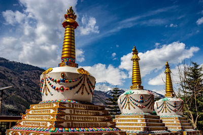 Low angle view of traditional building against sky