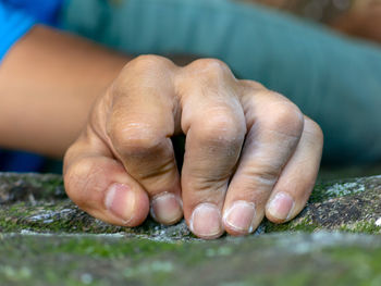 Close-up of person hand