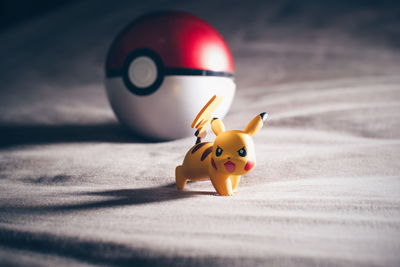 Close-up of pikachu with pokeball