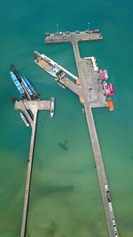 High angle view of pier in sea