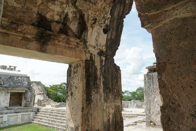 View of old ruin building against sky