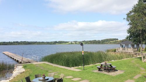 Scenic view of river against sky