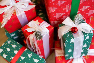 Christmas presents on table