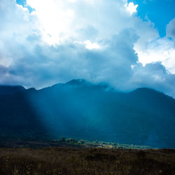 Scenic view of mountains against sky