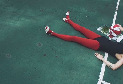 Low section of women relaxing on floor