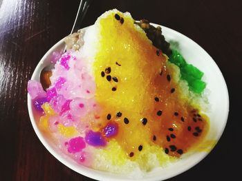 Close-up of ice cream in plate