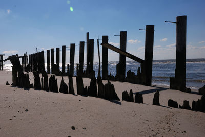 Scenic view of beach against sky