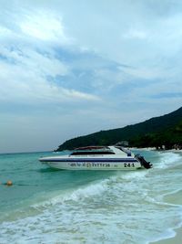 Scenic view of beach against sky