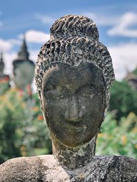 Close-up of statue against sky