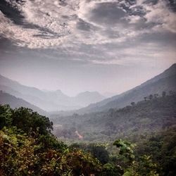 Scenic view of mountains against sky