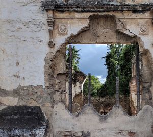 Close-up of old ruin building