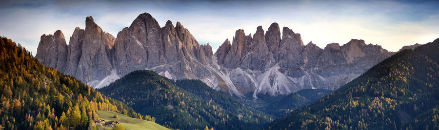 Panoramic view of mountains against sky