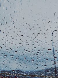 Full frame shot of wet glass window