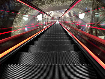 Interior of escalator