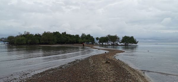 Scenic view of beach against sky